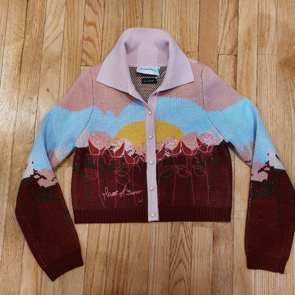 House of Sunny Garden of Eden Embroidered Cardigan NWOT Size US 6
